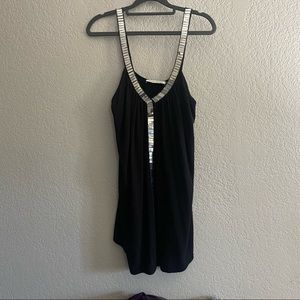 Black and silver reflective tank